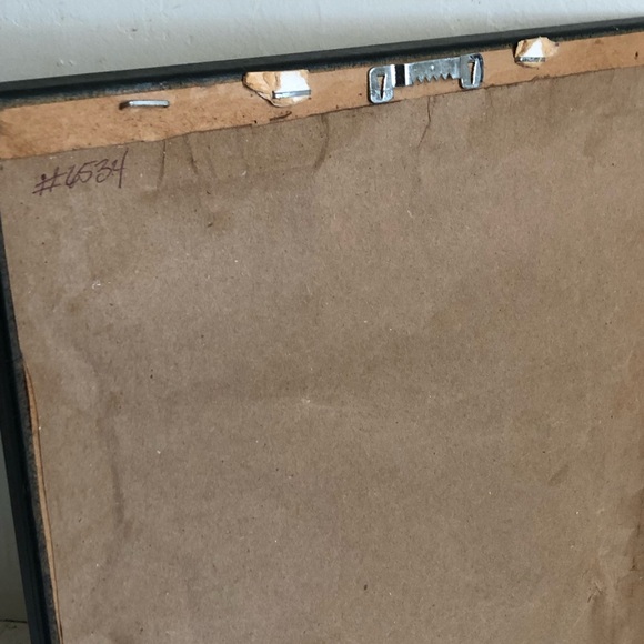 Vtg PEG WHEELER HOPE Framed peaches print embossed mat distressed black frame - Picture 6 of 10